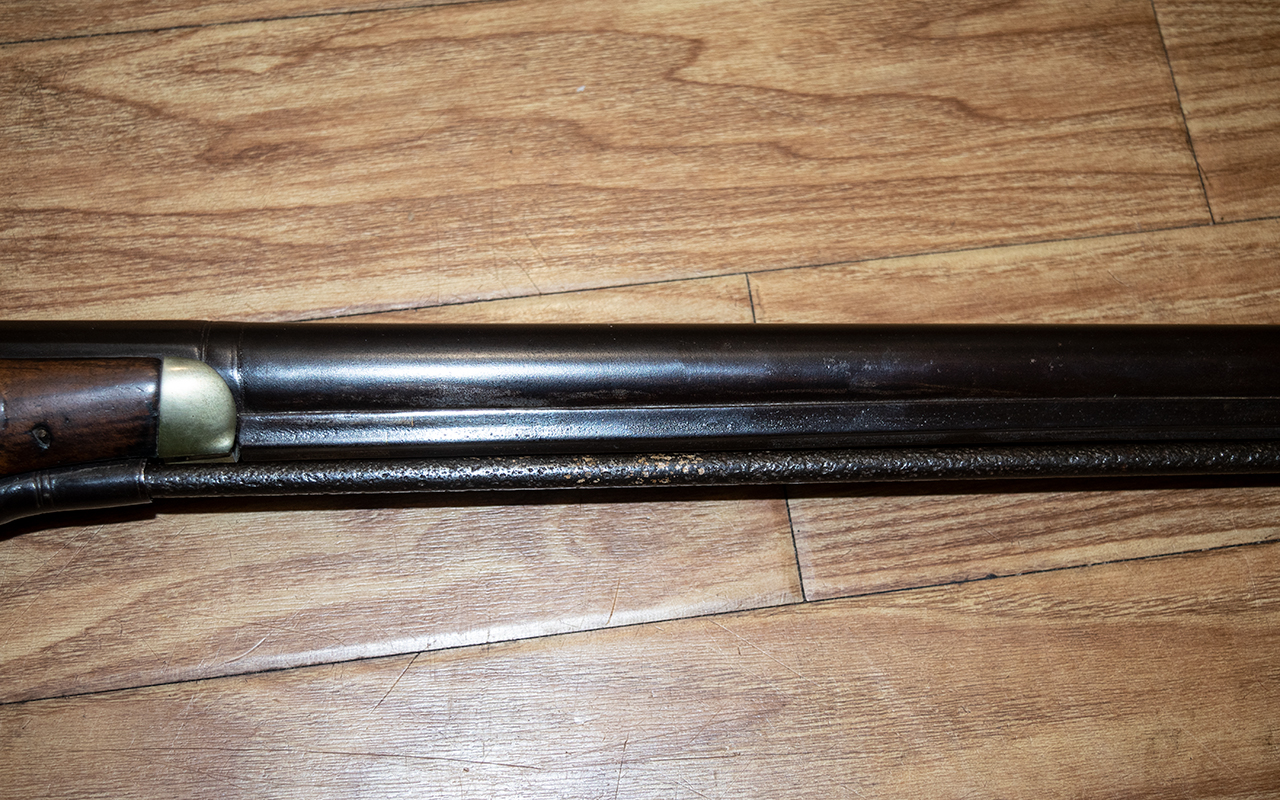 A 19th Century Percussion Riffle with walnut stock, appears unmarked. Overall length 51 inches. - Image 3 of 5