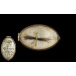 Historical Interest - A Gold Locket of Oval Form Containing a Lock of Hair Belonging To Queen Anne