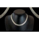 Silver Cleopatra Style Necklace, fully hallmarked, attractive collar style silver necklace.