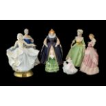 Three Royal Doulton Figures, comprising 'Sweet Sixteen' HN2734, 8" tall, 'Belle' HN2340 5" tall,