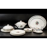 A Shelley Part Dinner Service comprising a large serving plate, tureen, 6 small dinner plates,