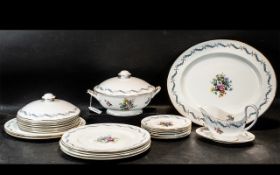 A Shelley Part Dinner Service comprising a large serving plate, tureen, 6 small dinner plates,