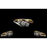 Ladies 18ct Gold Attractive Three Stone Diamond Set Ring,