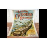 Liverpool Overhead Railway Original 1940's Print Poster. Size 30 x 21 Inches.