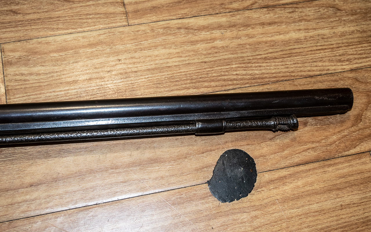 A 19th Century Percussion Riffle with walnut stock, appears unmarked. Overall length 51 inches. - Image 4 of 5