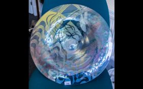 Contemporary John Chipperfield Large Studio Glass Dish with abstract decoration,