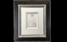 Rolf Harris Original Pen Sketch framed and mounted behind glass. Signed lower right.
