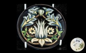 Moorcroft Dark Pin Dish, Moorcroft 'Tribute to William Morris' pattern dish,