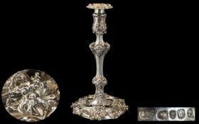 Paul Storr George III Silver Candlestick The sconce cast and chased with overlapping scallop shells