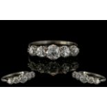 Platinum - Attractive / Quality 5 Stone Diamond Set Ring.