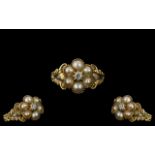 William IV Attractive 18ct Gold Pearl and Diamond Set Dress Ring.
