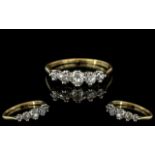 18ct Gold - Attractive 5 Stone Diamond Ring.