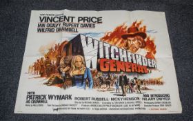 Original Colour Movie Poster Vincent Price Witchfinder General. Measures 100 by 80 cms.