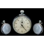 German - Hanhart Early Steel Cased Stopwatch. Marked Hanhart, Anker 11, Steine.