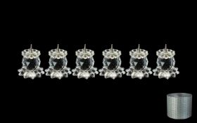 Swarovski Crystal Set Of Six 131 Candle holders,