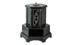 Art Deco Period Key-wind 1930's Black Bakelite Musical Cigarette Dispenser, Movement by Reuge,