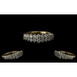 Ladies - Attractive 9ct White Gold Diamond Set Dress Ring. Full Hallmark for 9.