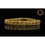 Antique Period - Wonderful Coloured 9ct Gold Ornate Weave Bracelet,