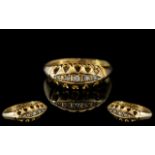 Edwardian Period 18ct Gold Petite and Attractive Diamond Set Ring, Gallery Setting.