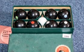 Boxed Set of B & A Carpet Bowls, indoor carpet game in original box with full instructions.