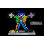 Romero Britto Limited Edition 'Big Hug' Iron and Enamel figure measures 11'' x 13'' x 4.75''.