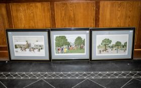 A Collection of Three Framed Limited Edition Prints, by artist Vincent Haddelsey, all horse racing