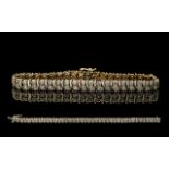 9ct Yellow Gold Diamond Set Line Bracelet with full hallmark for 9.375, est. diamond weight 0.8ct,