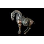 Chinese Bronze Tang Style Horse, height 10.5".