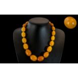 Superb - 1920's Butterscotch Amber Beaded Necklace of Wonderful Quality and Colour.