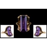 Ladies Nice Quality 9ct Gold Single Stone Amethyst Set Dress Ring, marked 9ct to interior of shank.