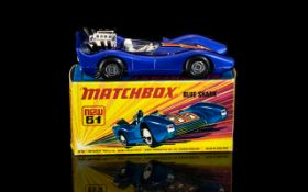 Matchbox Super fast No 61 ' Blue Shark ' Diecast Model Racing Car by Lesney with Mac Wheels,