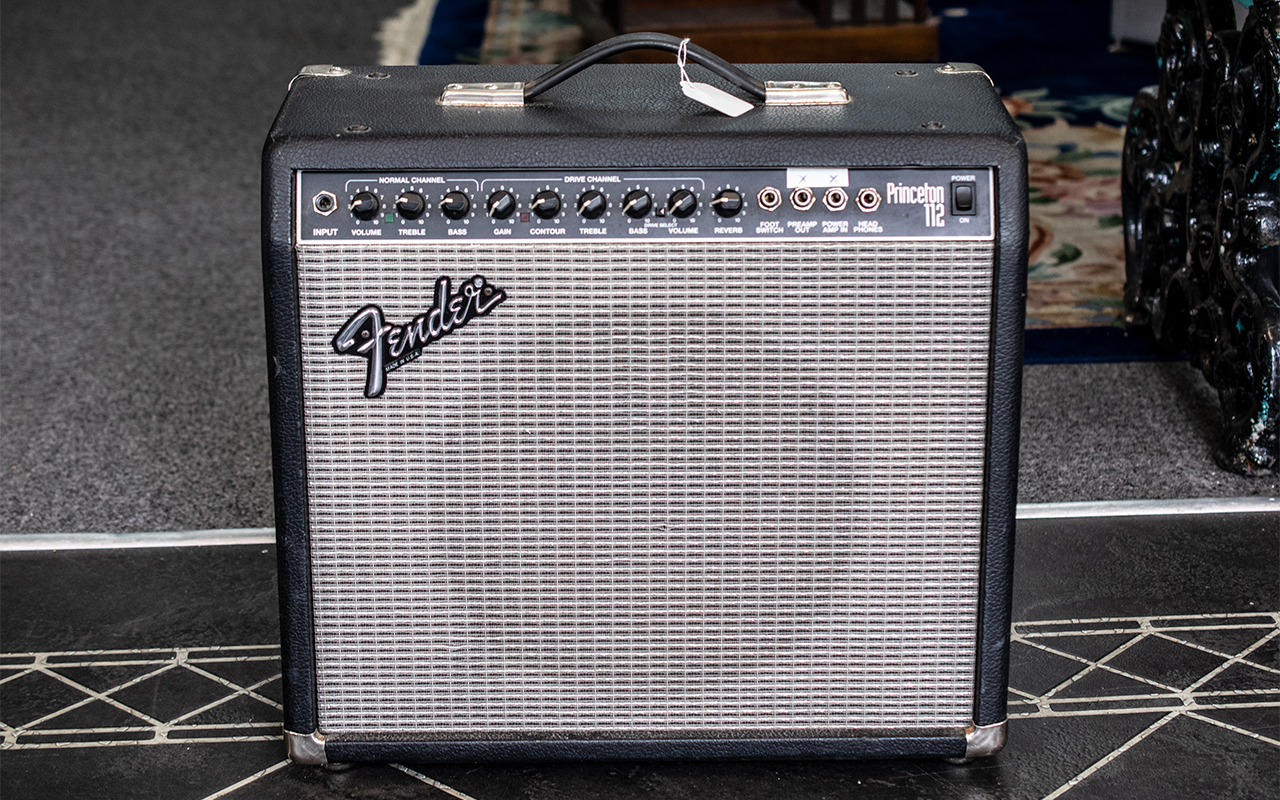 Fender - Princeton 112 Amplifier with Foot Pedal Effect, Type PR266 ( Black ) Serial Number 442652.