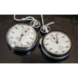 Omega - Vintage Commercial Chrome Cased Stopwatches ( 2 ) Marked Omega, Preston's,