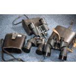 Three Pairs of Binoculars, comprising Tento Russian x 50, Prinz x 50 and one other pair,