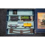 Hornby Train Set, No. 201 Tank Goods Set, clockwork, Gauge 0, in original box, appears complete.