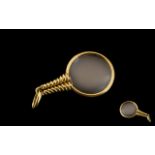 French - Early 20th Century 18ct Gold - Superb Quality Small Magnifying Glass. Marked 750 - 18ct. In