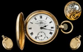 Thomas Russell and Son - 10 Jewels Gold Filled Full Hunter Pocket Watch,