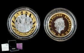 Royal Mint 75th Anniversary of V.E.Day Ltd and Numbered Edition 2 Pound Silver Proof Struck Coin.