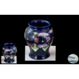 Moorcroft Small ' Blue Pansy ' Vase. Approx Size 4 Inches High, Full Stamps to Base.