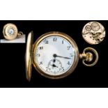 Demi Hunter Pocket Watch, white porcelain dial, Arabic numerals with subsidiary seconds,