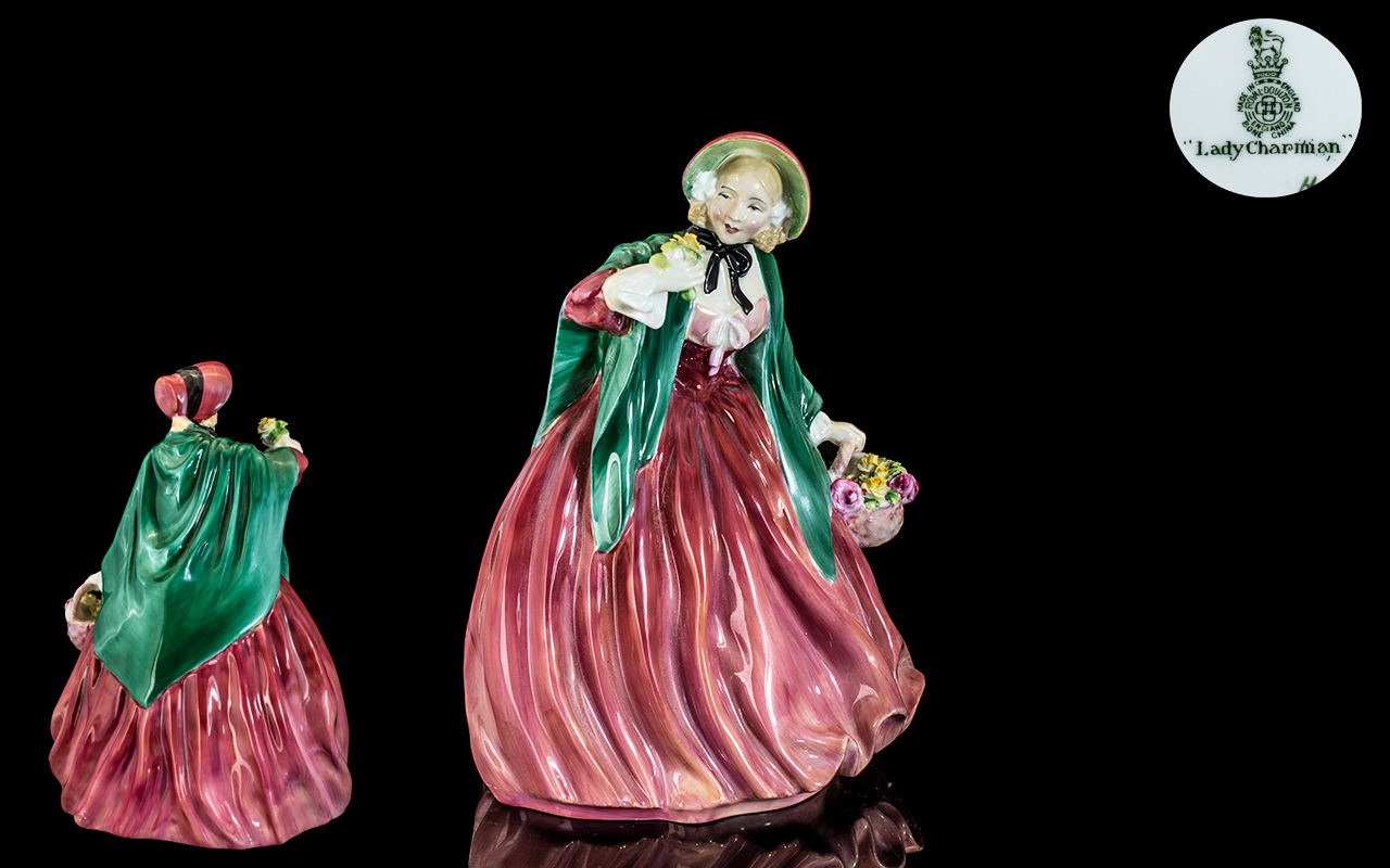 Royal Doulton - Early and Monogrammed Hand Painted Porcelain Figure ' Lady Charmian ' HN1949.