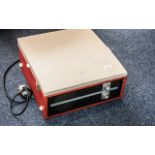 Fidelity Portable 1960's Record Player, plug in, red and cream carry case. Measures 15" x 17".