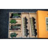 Hornby Train Set, No. E220, Mixed Goods Set, clockwork, Gauge 0, in original box, appears complete.