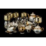 A Bavaria Gilt Teaset comprising teapot, 12 saucers, 11 cups, milk and sugar.