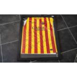 Football Barcelona Interest Framed Football Shirt Signed by Members of Barcelona Squad with