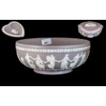 Wedgwood Lilac Jasper Ware, three pieces comprising a large Sacrifice bowl,