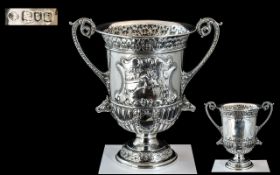 Edwardian Period - Superb Sterling Silver Twin Handle Horse Racing Cup / Trophy of Excellent