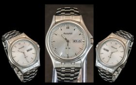 Accurist - WR50 Stainless Steel Just-Date Gents Wrist Watch. MB-796S, Cal 2305, Sr 626 SW-7Q10.