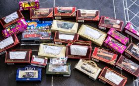 Quantity of Die Cast Models, 24 in total, including Models of Yesteryear vans, trucks,