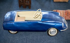 A Triang Citroen Child's Metal Pedal Car, registration number 1959 DS19. Painted in blue.